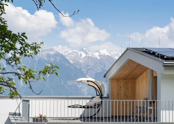 Haus Nordketten Blick Schönberg im Stubaital